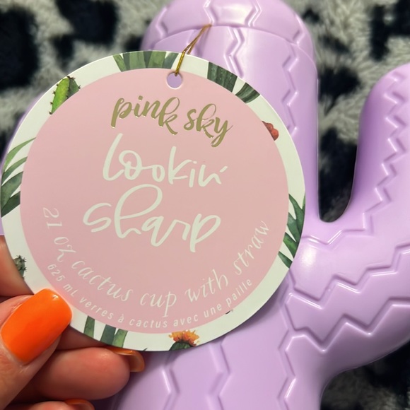 Pink Sky Cactus Cup with Straw - Picture 2 of 4